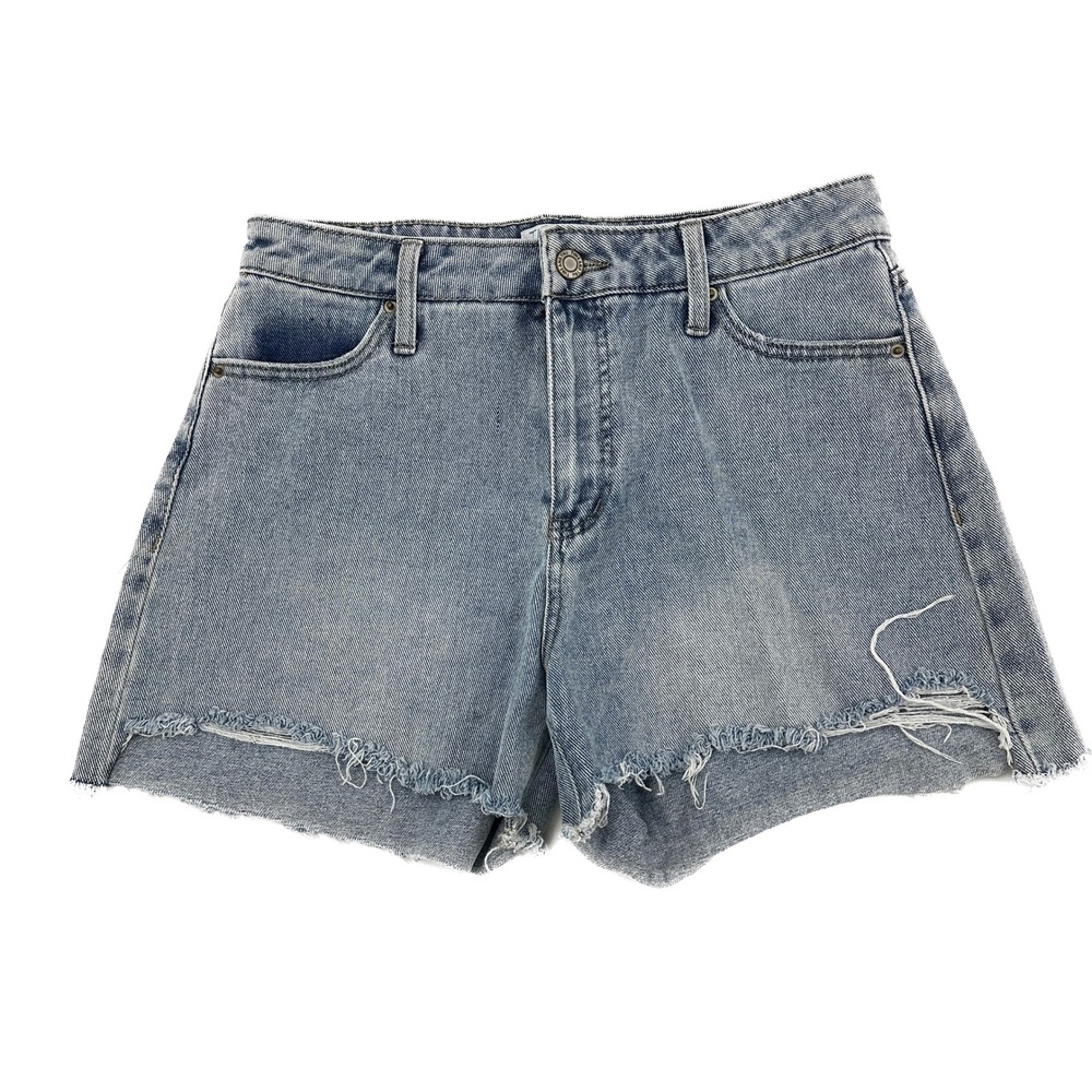 Time And Tru Raw Hem Women's size 4 Medium Blue Denim Jean Shorts